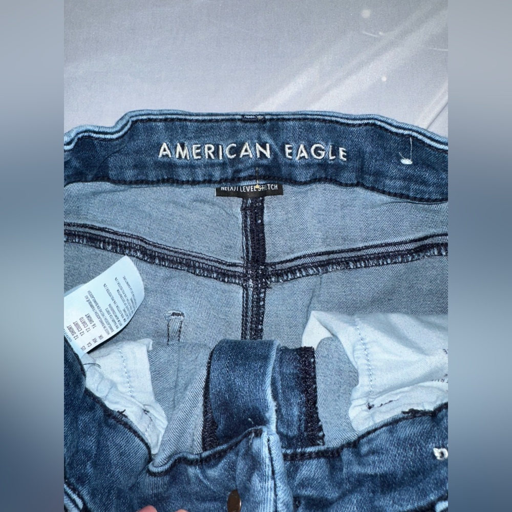 American Eagle • Next Level Stretch • Destroyed Curvy Highest Rise Size 12 short - Picture 3 of 8